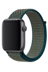 Apple Watch 42mm Uyumlu Kayış Spor Loop Kordon Hiper Yeşil - 1