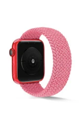 Apple Watch 44mm Knitting Braid Medium Kordon Pembe - 1