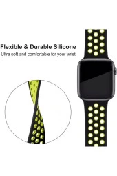 Apple Watch 38mm Uyumlu Beyaz  Delikli Spor Kayış thumbnail 2