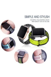 Apple Watch 38mm Uyumlu Beyaz  Delikli Spor Kayış thumbnail 3