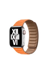 Apple Watch 38mm Segment Deri Kordon Turuncu - 1