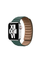 Apple Watch 40mm Segment Deri Kordon Koyu Yeşil thumbnail 1