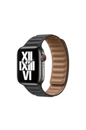 Apple Watch 44mm Segment Deri Kordon Siyah thumbnail 1