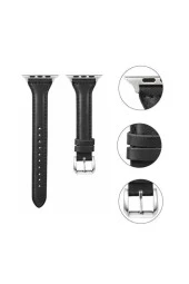 ??apple Watch 38 mm Pembe Metal Tokalı Deri Kordon - 2
