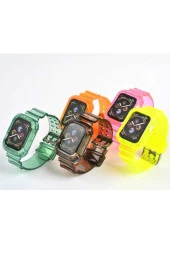 Apple Watch 42mm Serrated Silikon Kordon Pembe thumbnail 4