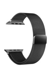 Apple Watch Için 42mm Mıknatıslı Metal Kayış Kordon Siyah thumbnail 1