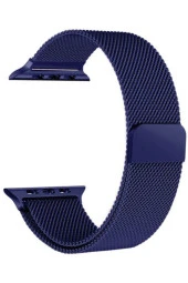 Apple Watch Için 44mm Mıknatıslı Metal Kayış Kordon Lacivert thumbnail 1