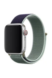 Apple Watch 40mm Bilekli Kumaş Kayış Kordon Lacivert Yeşil thumbnail 1