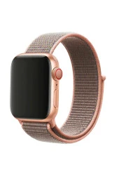 Apple Watch 44mm Bilekli Kumaş Kayış Kordon Pembe thumbnail 2