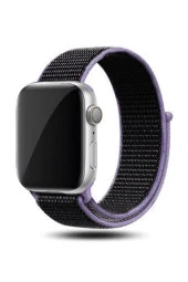 Apple Watch 38mm Bilekli Kumaş Kayış Kordon Purple thumbnail 1