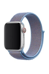 Apple Watch 40mm Bilekli Kumaş Kayış Kordon Mavi Açık thumbnail 1
