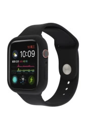 Apple Watch Için 44mm Full Silikon Koruma Kordon Siyah Ent thumbnail 4