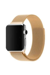Apple Watch Için 44mm Mıknatıslı Metal Kayış Kordon Gold Ent thumbnail 2