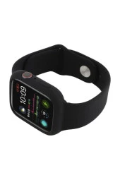 Apple Watch Için 44mm Full Silikon Koruma Kordon Siyah Ent thumbnail 1
