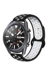 Siyah Watch 3 45mm Delikli  Spor Akıllı Saat Kordon - 1