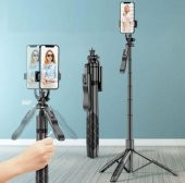 Profesyonel Tripod Ve Selfie Çubuğu L16 Bluetooth Uzaktan Kumandalı 153 cm Ayarlanabilir Tripod - 1