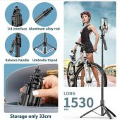 Profesyonel Tripod Ve Selfie Çubuğu L16 Bluetooth Uzaktan Kumandalı 153 cm Ayarlanabilir Tripod - 3