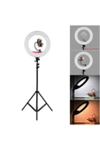 Youtuber Led Işıklı Halka 13 Inch Selfie/yayıncı/makyaj Işığı 210 Cm Tripod - 4
