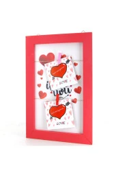 Ahşap Mandallı Not ve Fotoğraf Tutucu 35x23 Aşk Panosu thumbnail 3