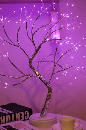 Led Lamba Bonsai Tasarım Mini Ağaç 2 Fonksiyon Bükülebilir kolay Dallar Dokunmatik LED Ağaç -M108L- thumbnail 1