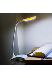 Mandallı Aydınlatma Kitap Okuma Ve Başucu Masa Lambası Dokunmatik Şarjlı Led Işık Beyaz - 1