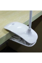 Mandallı Aydınlatma Kitap Okuma Ve Başucu Masa Lambası Dokunmatik Şarjlı Led Işık Beyaz - 7