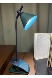 Klipsli Dokunmatik Ayarlanabili Led Işık Masa Lambası 40cm Koyu Yeşil - 2