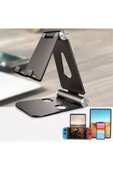 Komple Alüminyum Ayarlanabilir Katlanabilir Ergonomik G50 Telefon Tutucu Standı Desk Holder Siyah thumbnail 6