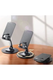 Ayarlanabilir Tablet /cep Telefonu Standı 360 Derece Dönebilen Alüminyum Masaüstü Telefon Tutucu thumbnail 1
