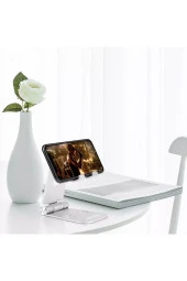 Komple Alüminyum Ayarlanabilir Katlanabilir Ergonomik G50 Telefon Tutucu Standı Desk Holder Siyah thumbnail 3