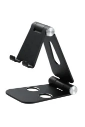 Komple Alüminyum Ayarlanabilir Katlanabilir Ergonomik G50 Telefon Tutucu Standı Desk Holder Siyah thumbnail 7