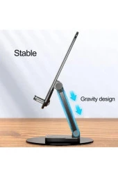 Ayarlanabilir Tablet /cep Telefonu Standı 360 Derece Dönebilen Alüminyum Masaüstü Telefon Tutucu thumbnail 5