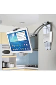 Çok Fonkisyonlu Tablet-telefon Tutacağı Mutfak Masaüstü Dolap Duvar Montaj Tutucu Standı siyah - 7