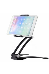 Çok Fonkisyonlu Tablet-telefon Tutacağı Mutfak Masaüstü Dolap Duvar Montaj Tutucu Standı siyah - 1