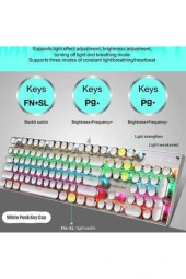 K660 Kablolu Klavye Led RGB 104 Tuşlu Mekanik Oyuncu Işıklı 104 Tuşlu Klavye - 2