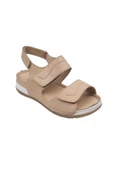 KREM HAKİKİ DERİ KADIN SANDALET CHELSY - 2