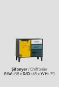 Şifonyer Urlu 13979 MİX SARI İnovasyon Üç Çekmece Dolaplı MAVİ-SARI Renk Uyum Yüksek Ayk - 2