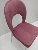Sandalye 12972 Ay Metal Çelik Nikelaj Ayak Ort oturum Babyface kumaş 4ad El Yapım - 2