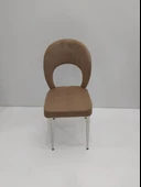 Sandalye 12973 Ay Model Metal Çelik Nikelaj Ayak Babyface kumaş 4 ad El Yapım thumbnail 4