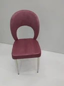Sandalye 12972 Ay Metal Çelik Nikelaj Ayak Ort oturum Babyface kumaş 4ad El Yapım - 4