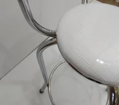 Sandalye 12752 BAR Tipi Yüksek Model BEYAZ Sunideri döşem Metal nikelaj El Yapım thumbnail 3