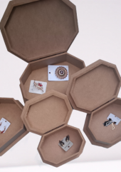 Hobi 12238 Dekoratif Model Makyaj Kutu Set Dörtlü HAM Ahşap MDF El Yapımı - 3