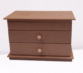 Hobi 12239 Dekoratif Model Makyaj Kutusu 2 Çekmece Ahşap MDF HAM El Yapımı - 5