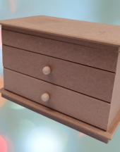 Hobi 12239 Dekoratif Model Makyaj Kutusu 2 Çekmece Ahşap MDF HAM El Yapımı - 6