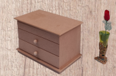 Hobi 12239 Dekoratif Model Makyaj Kutusu 2 Çekmece Ahşap MDF HAM El Yapımı - 7