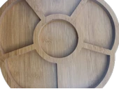 Sunum Tabak 12234 Papatya Model Ahşap MDF Lam 5 Göz 4 Adet EL Yapım - 2