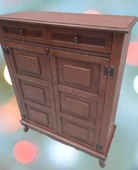 Ayakkabılık 12228 Kare Çok Amaç Model kayın aslan ayak Parlak Ceviz 2Kap El Yapım thumbnail 2