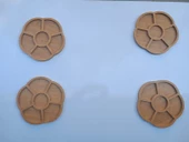 Sunum Tabak 12234 Papatya Model Ahşap MDF Lam 5 Göz 4 Adet EL Yapım - 3