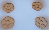 Sunum Tabak 12234 Papatya Model Ahşap MDF Lam 5 Göz 4 Adet EL Yapım - 7