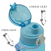 BottleBoss Classical Kilitli Taşıma Askılı Çocuk Matarası 400 Ml Mavi - 2